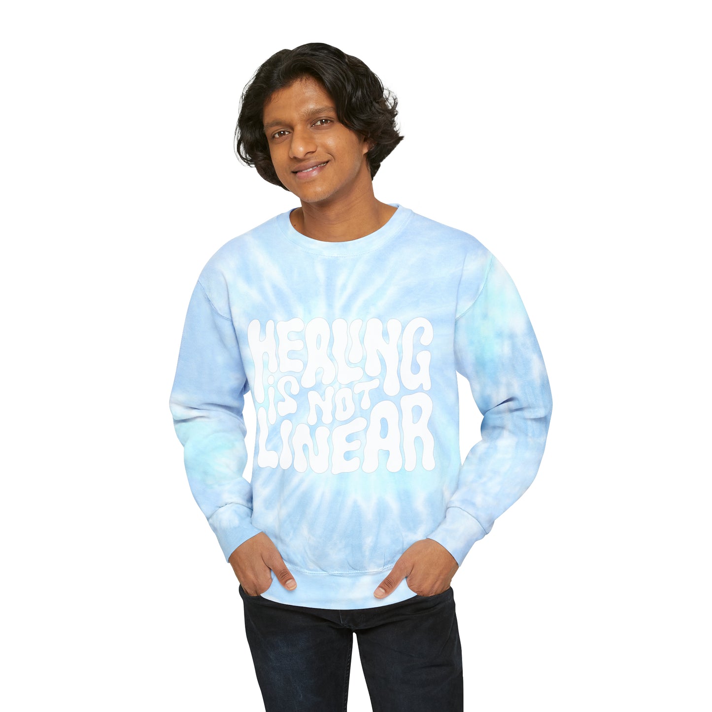 Healing Is Not Linear Tie-Dye Mantra Sweatshirt