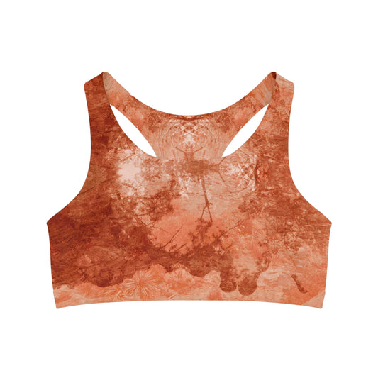 Sacred Space Seamless Sports Bra in color Red Rocks