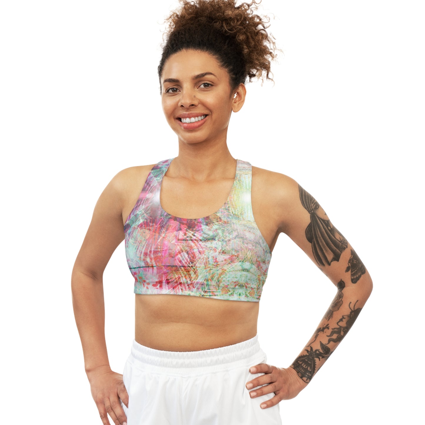 Sacred Pause Seamless Sports Bra (AOP)